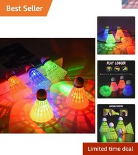 Glow in the Dark Badminton Shuttlecocks - 5 Pack for Indoor and Outdoor Fun