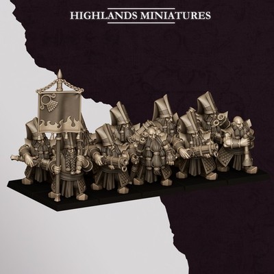 Sons of Marduk Shooters   Highlands Miniatures | 32mm Dwarf Gunner Unit | DnD