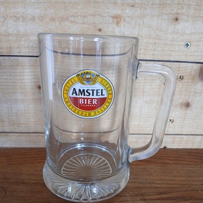 Amstel Pint Tankard Handle Glass - Retro Logo - Perfect Draft Sub Blade - NEW