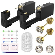 KAIQIKAIXI 19Pcs Ear Piercing Kit Disposable Sterile 5mm, Golden