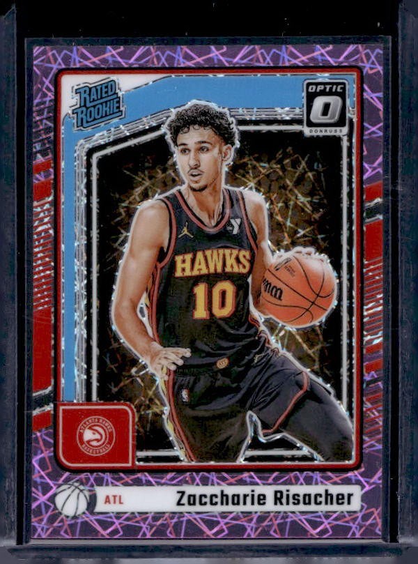 2024-25 Optic Zaccharie Risacher 268 Pink Velocity /79