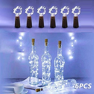 6pcs bottle String Light Battery Cork Shaped atmosphere light 20 Led 2M