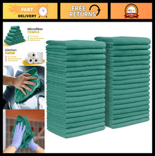 36-Pack Microfiber Cleaning Cloths 16"x16" - Lint-Free, Highly Absorbent, Reusab