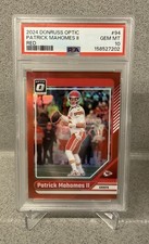 2024 Panini Donruss Optic Patrick Mahomes #94 Red Color Match /125 PSA 10 GEM