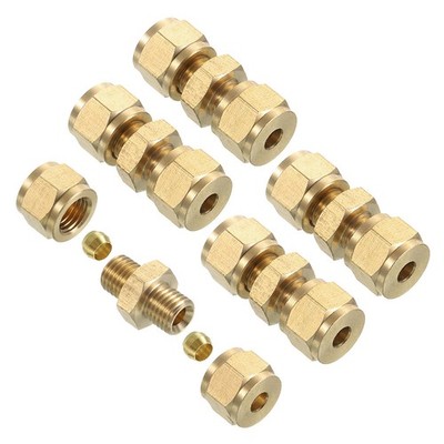 5 Set Brass Compression Tube Fitting 4mm Tube OD Connector NPT Thread Connectors