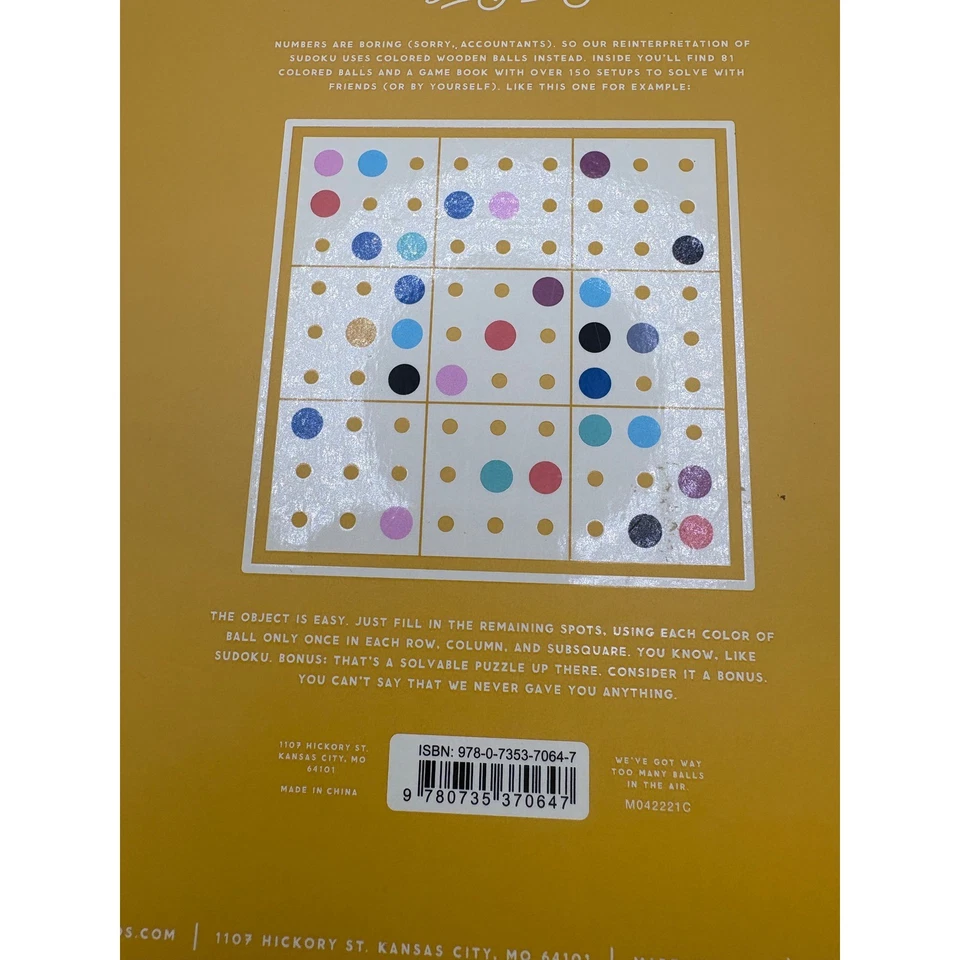 Its Literally Sudoku With Some Balls Game Set 81 Colored Balls Game Book Travel - Image 4 of 4