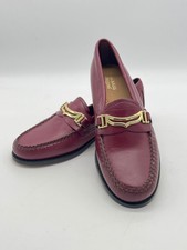 G.H. Bass Weejuns Womens Size 6M Burgundy Leather Loafers w/ Gold Bit Detail