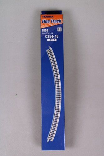 Tomix Fine Track N 1856 4x gebogenes Gleis in Schotterbettung Kurve 45° 354mm | Zustand: Neu