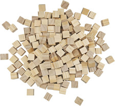 500 Pcs Unfinished Wood Cubes,1 Cm Wooden Blocks for Crafting,Small Wood Cubes F