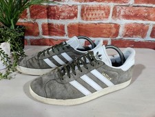 ADIDAS GAZELLE OLIVE GREEN TRAINERS UK 9 US 9.5 LACE UP SUEDE SNEAKERS SHOES MEN