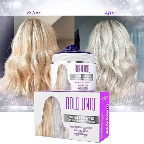 Bold Uniq Purple Blonde Platinum & Silver Hair Mask Sulfate Free Toner - Picture 7 of 10