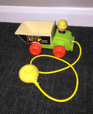 Green  White Vintage 1970 Children  s Fisher Price Jiffy Dump Truck Pump Action