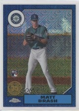 2022 Series 2 1987 Topps Chrome Silver Pack Mojo Blue Refractor Matt Brash n0c