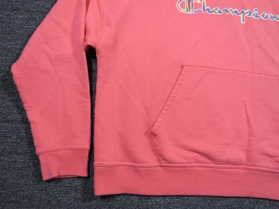 Champion Sudadera con Capucha Mujer XL Rosa Pullover Bordado Deletrear Logo Foto 3 de 4