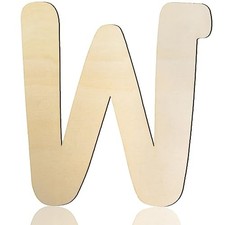 Unfinished Wood Letter W, 8 Inch Wooden Letter for Painting and Crafts