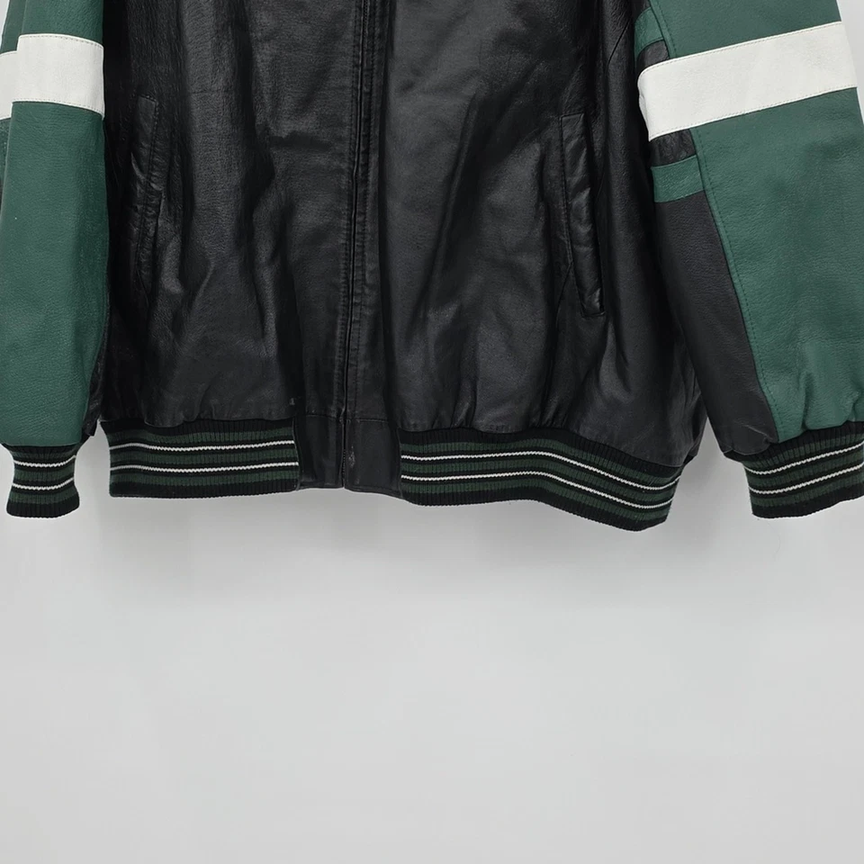 Chaqueta de cuero vintage de la NFL de los New York Jets marca G lll para hombre talla 4XL Foto 3 de 4