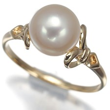 Auth Mikimoto Ring Akoya Pearl 8.0mm Solitair...
