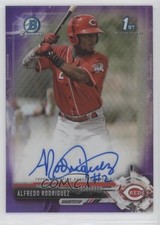 2017 Bowman Chrome Prospect Purple Refractor 150/250 Alfredo Rodriguez Auto y5m