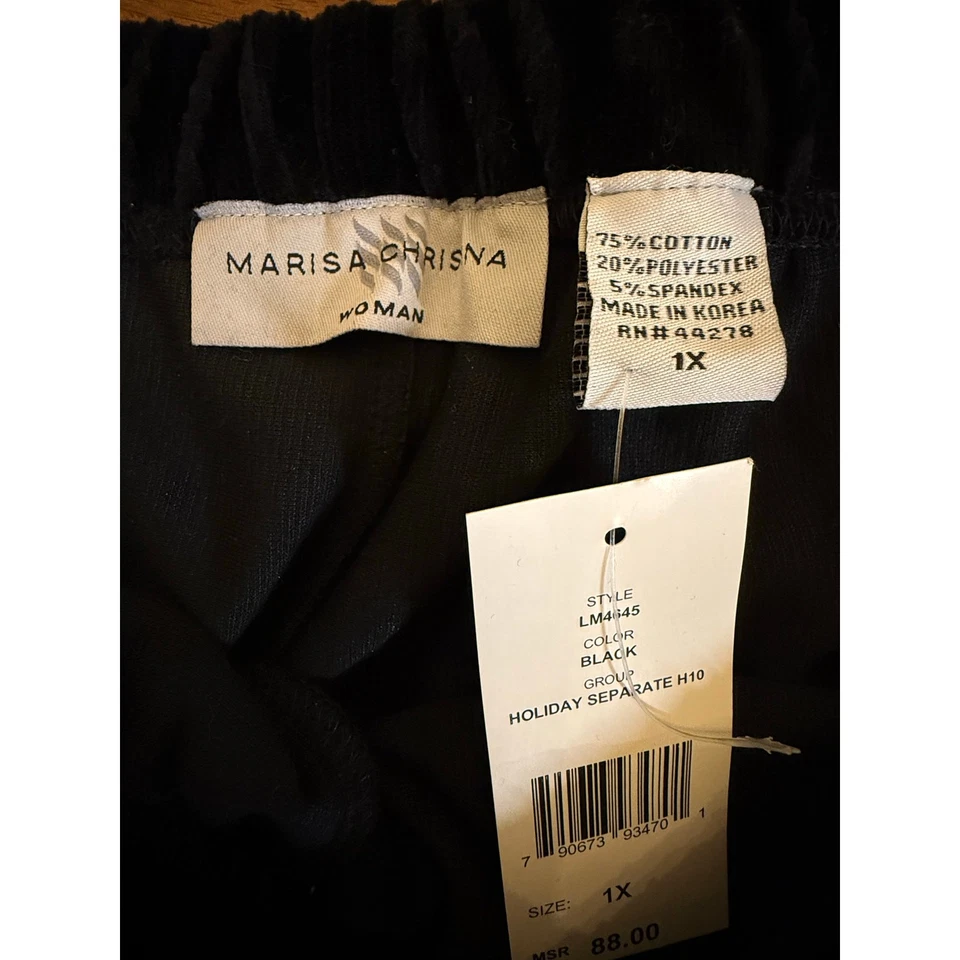 Pantalones de pana ligeros negros Marisa Christina nuevos con etiquetas  Foto 3 de 4