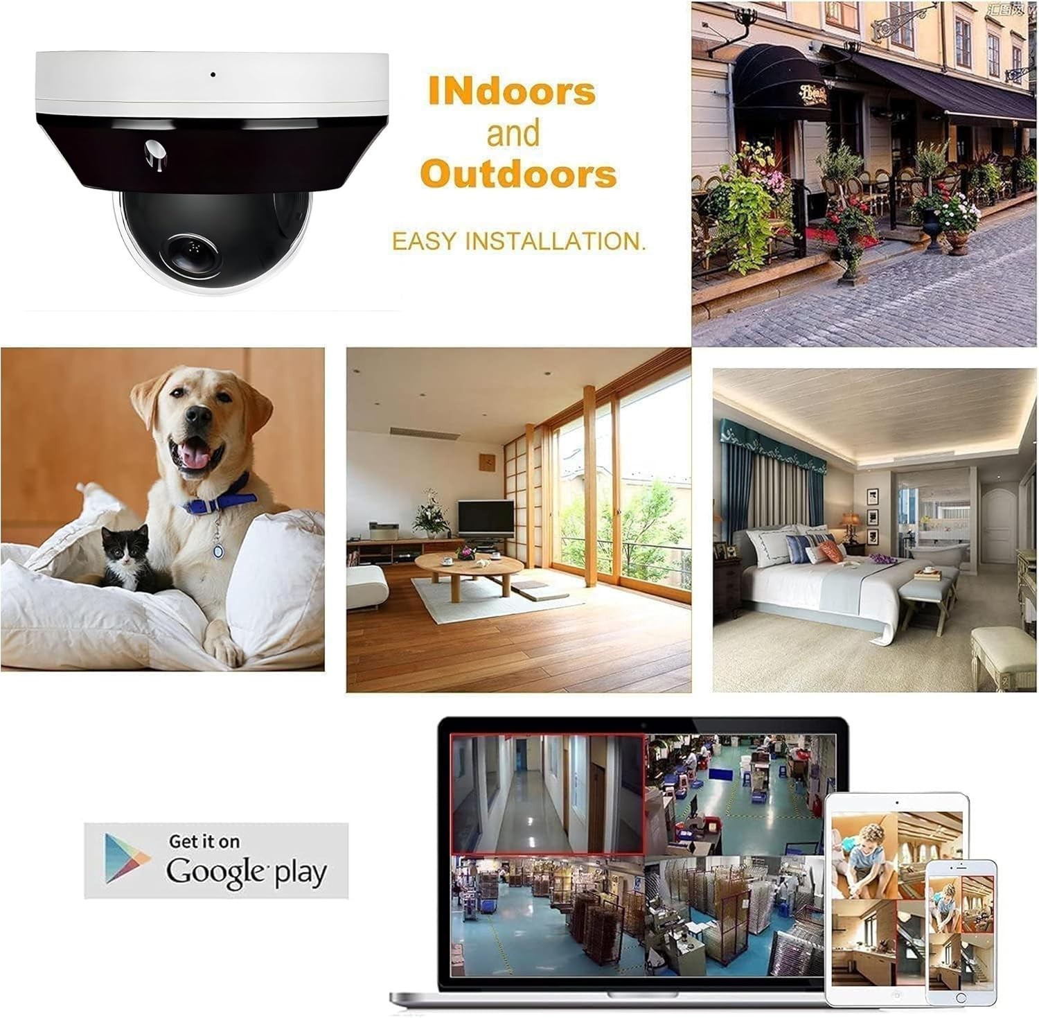 6MP Mini PTZ Dome PoE IP Camera Outdoor 3X Zoom 2.8-8mm Motorized Varifocal Lens