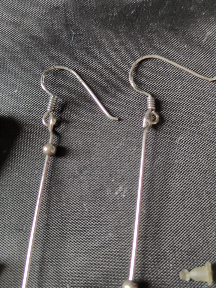 Pretty Costume Earrings 925 StampedSterling Silver Hoops Douphins Free Gift Box - Image 4 of 4