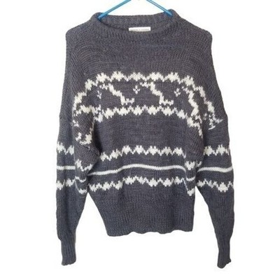 Basin + Range Womens Wool Nordic Grandpa Sweater Preppy Cozy Cabin Ski Lodge XS