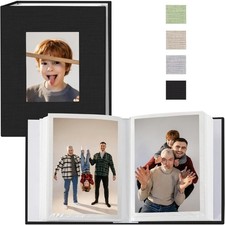 Small Photo Album 4x6 Linen Cover Holds 100 Pictures 50 Pages for Anniversaries