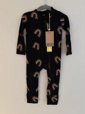 Kyte Baby Zippered Romper  Bamboo Midnight Rainbow Neutral 12-18 mths NWT