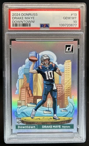 2024 Panini Donruss Drake Maye Downtown! SSP RC Rookie #13 Patriots PSA 10