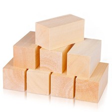 8 Pack Basswood Carving Blocks 4 X 2 X 2 Inch, Large Whittling Wood Carving B...