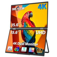 Portable Monitor 15.6 4K 3840x2160 Foldable Dual Screen USB C InnoView
