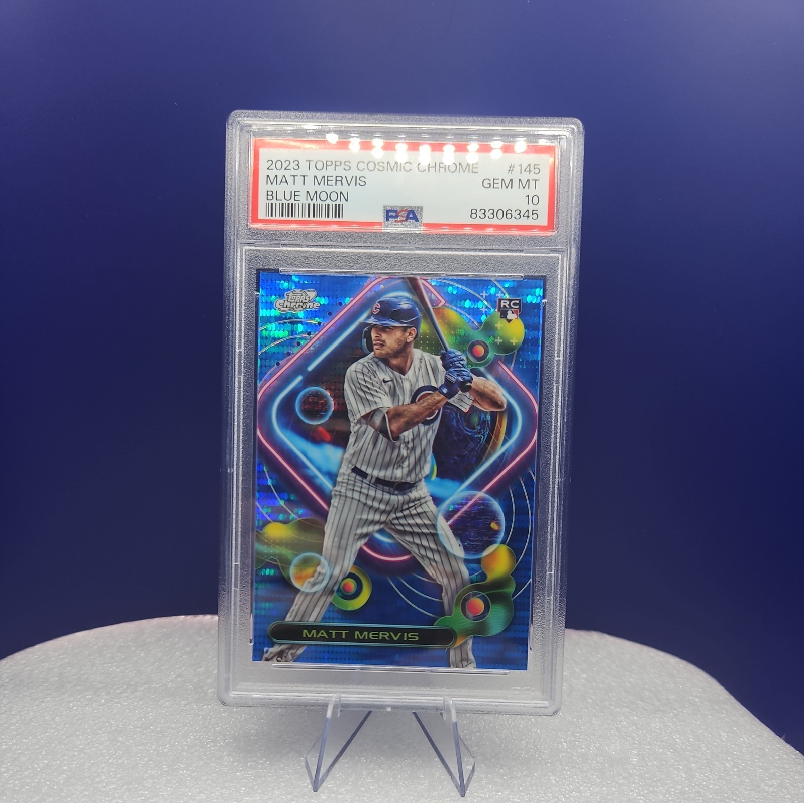 2023 Topps Cosmic Chrome Matt Mervis #145 Blue Moon Refractor /99 (RC)