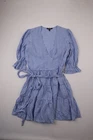 Women’s Lauren Ralph Lauren Gingham Fit-and-Flare Linen Dress Blue Size S / 8