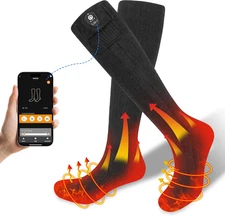 Heated Socks for Men Women with APP Control Battery Rechargeable Electric Heatin