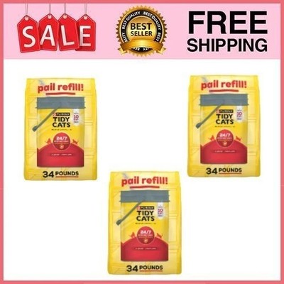 Purina Tidy Cats 24/7 Performance Clumping Cat Litter, 34 lb (3 pack)