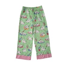 New Nick and Nora White Kitten Pajamas Pants Bottoms Girls 6 6X Nwt Green Pink