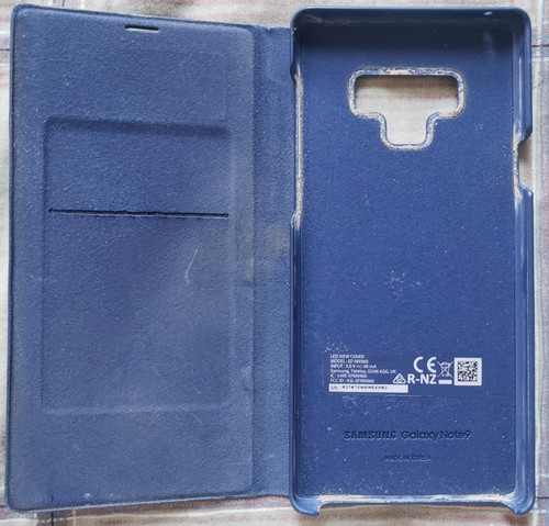 Samsung Galaxy Note 9 Phone Case With Cover Blue Textured - Picture 2 of 6