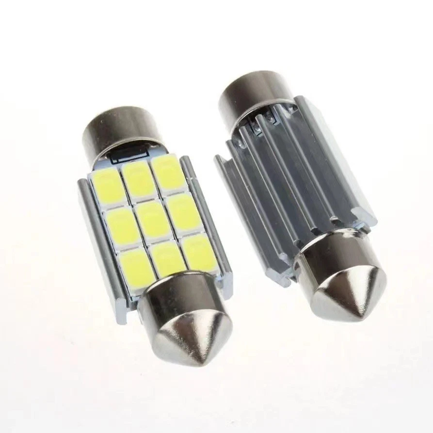 2X Auto Weiß 9 LED Lampe 41mm 5630 SMD Soffitte Innra DC 12V 3W - Bild 2 von 4