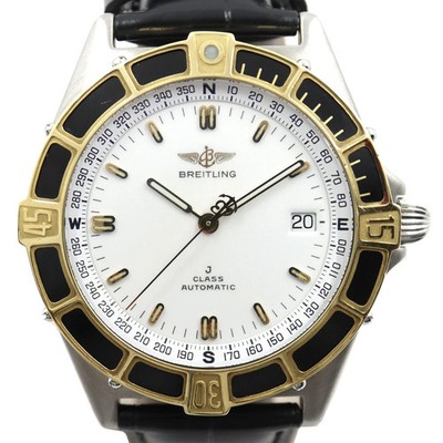 BREITLING J-Class Date D10067 White Automatic Men's Used Watch #61023