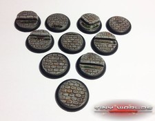 30mm Round Lipped Cobblestone Scenic Resin Bases Warmachine Compatible Lip