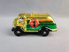Coca Cola Christmas Ornament Hand Blown Art Glass Vintage Coke Delivery Truck