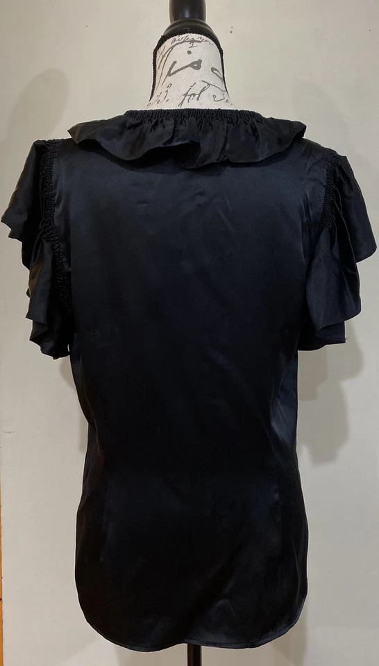 Blusa Ralph Lauren Rugby Seda Mujer Volantes Talla 12 Foto 4 de 4