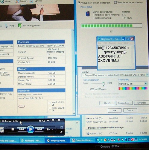 HP Compaq 6720S 15.4 Intel 2 Core 2.0GHZ 3Gb 160GB WiFi XP DV (6700 series) - Picture 12 of 12