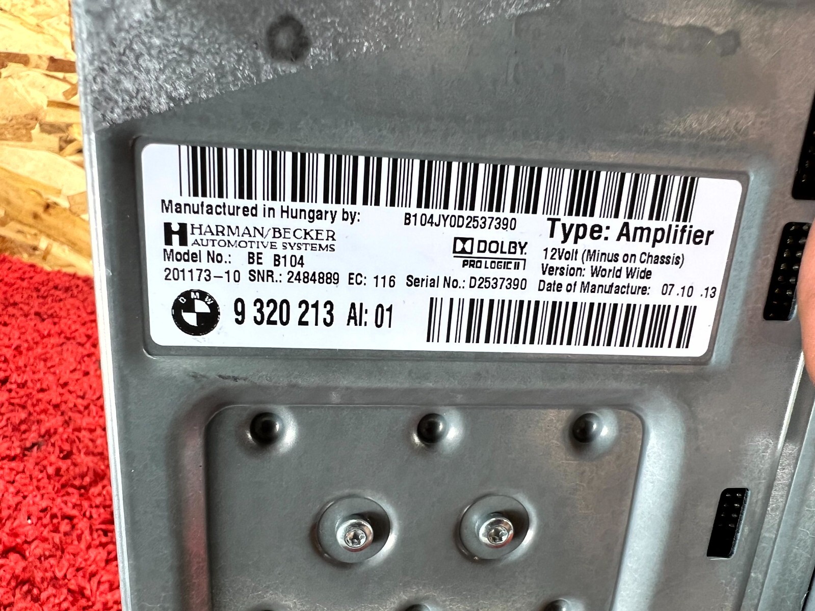 Audio Radio Amplifier 2 Dr CPE Harman Kard 65129277212 Fits 12-16  