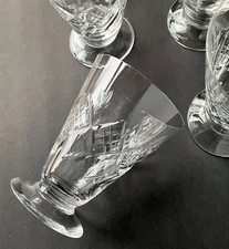 Zestaw 6 rzadkich kryształowych szklanek do napojów Edinburgh vintage znak E&L rzadki połowa wieku