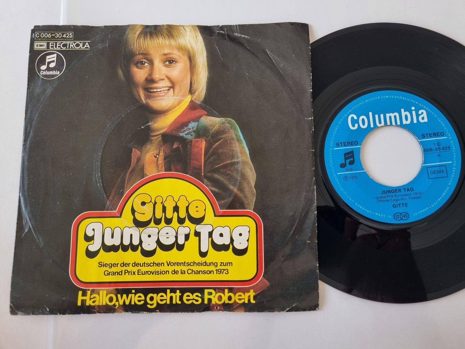 7"" Single Gitte Haenning - Junger Tag Vinyl Germany/ Eurovision 1973