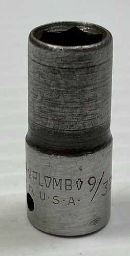 Vintage PLOMB TOOLS 4709 - 9/32" Shallow Socket 1/4” Drive 6 Point USA PLVMB - Picture 12 of 13