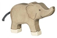 Holztiger 80537 Elefant, Klein, RüSsel Hoch Holzfigur Bemalt