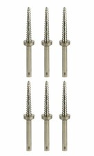 6-PC 3/32" SHANK MINI MANDREL TAPERED THREADED HEAD MANDREL POINTED SCREW THREAD