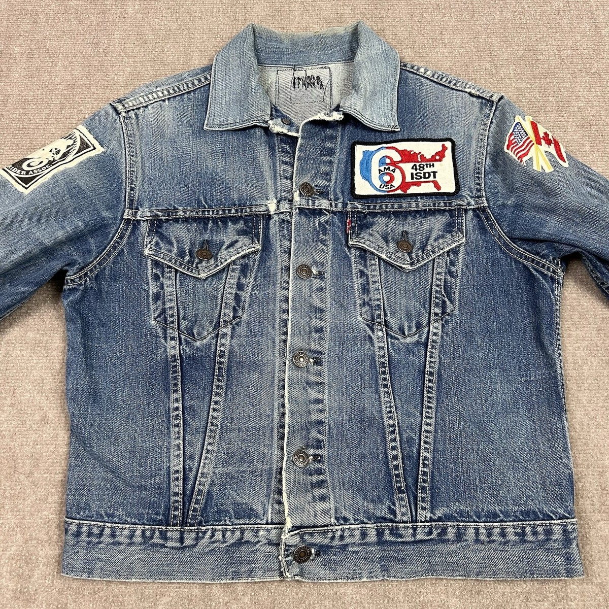 Vintage 60s Levis 557 Type 3 Big E Denim Jean Jacket Mens Vintage 60s Levis 557 Type 3 Big E Denim Jean Jacket Mens